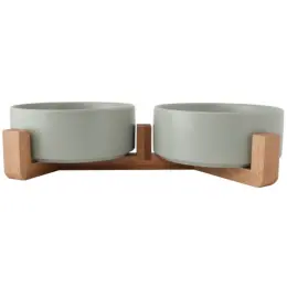 2-Piece Pet Bowl & Stand Grey Stand